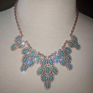 Rose gold and turquoise necklace